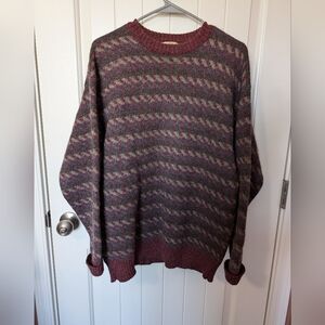 Vintage Lord Jeff Kid Mohair/Wool Blend Sweater Men’s Large Red